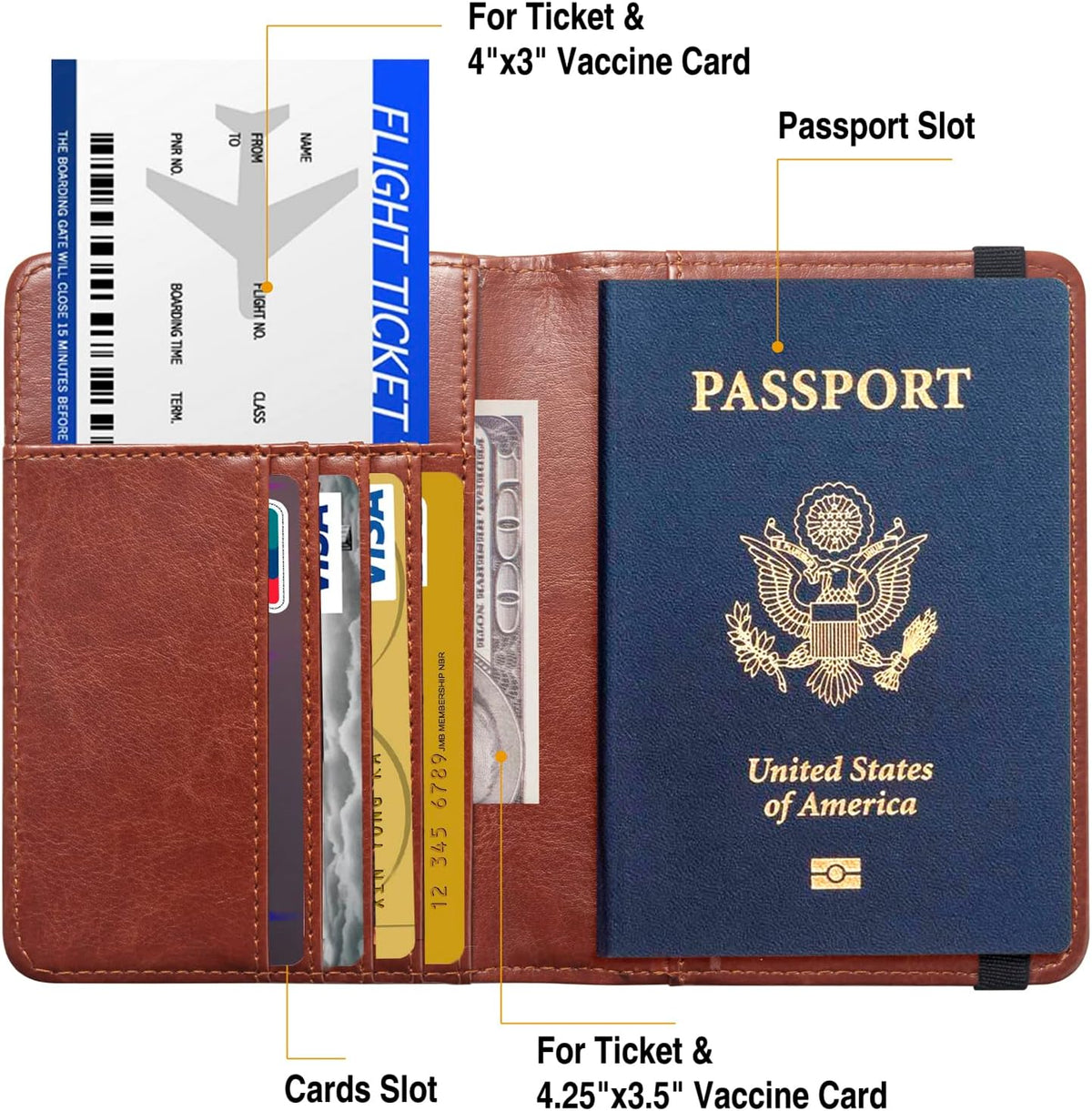 Premium Passport Holder for Travel, RFID Blocking Passport Cover Slim, Durable & Travel-Friendly, Passport Wallet Keep Your Documents Safe & Organized (Navy Blue)