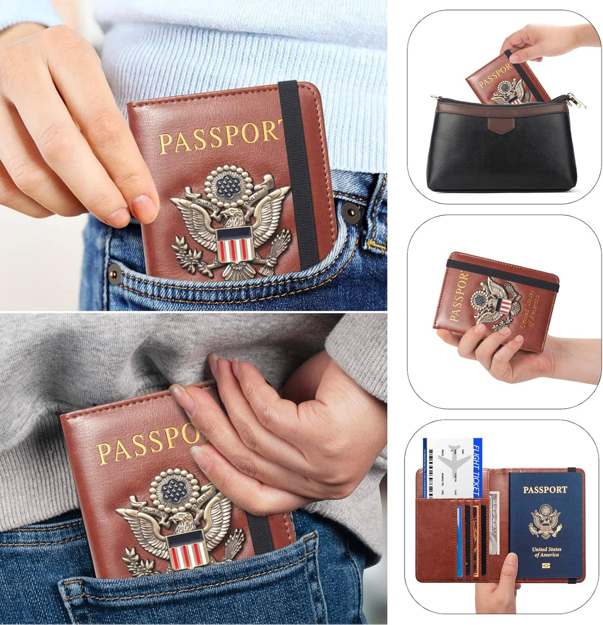 Premium Passport Holder for Travel, RFID Blocking Passport Cover Slim, Durable & Travel-Friendly, Passport Wallet Keep Your Documents Safe & Organized (Navy Blue)