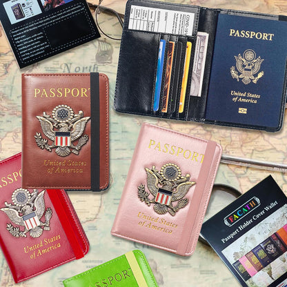 Premium Passport Holder for Travel, RFID Blocking Passport Cover Slim, Durable & Travel-Friendly, Passport Wallet Keep Your Documents Safe & Organized (Navy Blue)