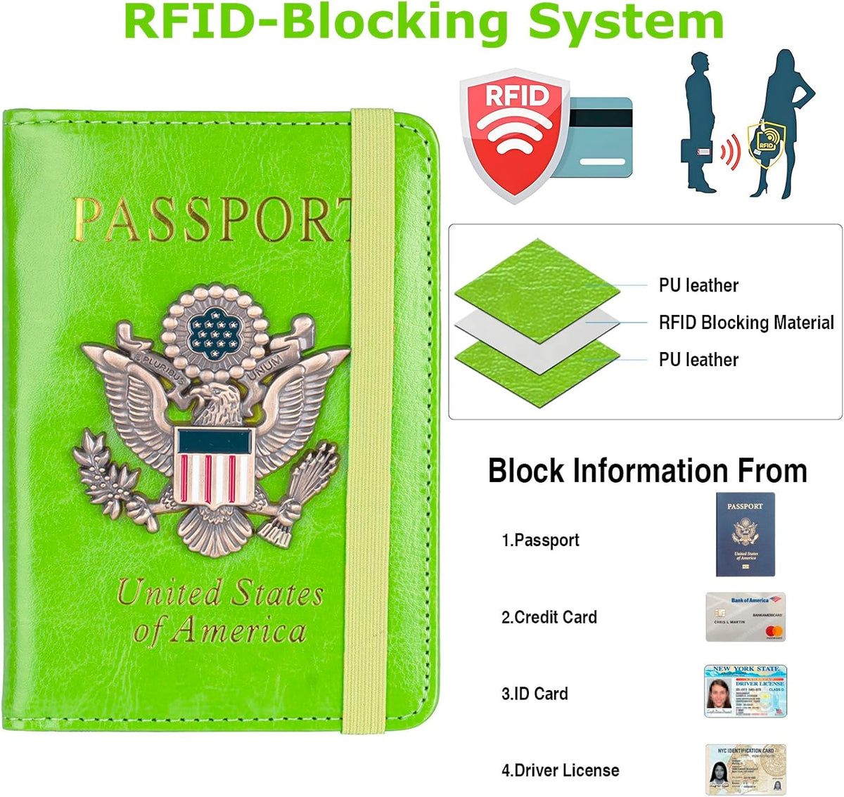 Premium Passport Holder for Travel, RFID Blocking Passport Cover Slim, Durable & Travel-Friendly, Passport Wallet Keep Your Documents Safe & Organized (Navy Blue)