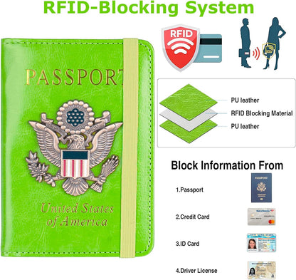 Premium Passport Holder for Travel, RFID Blocking Passport Cover Slim, Durable & Travel-Friendly, Passport Wallet Keep Your Documents Safe & Organized (Navy Blue)