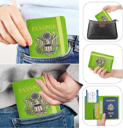 Premium Passport Holder for Travel, RFID Blocking Passport Cover Slim, Durable & Travel-Friendly, Passport Wallet Keep Your Documents Safe & Organized (Navy Blue)