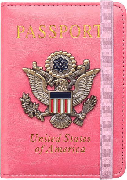 Premium Passport Holder for Travel, RFID Blocking Passport Cover Slim, Durable & Travel-Friendly, Passport Wallet Keep Your Documents Safe & Organized (Navy Blue)