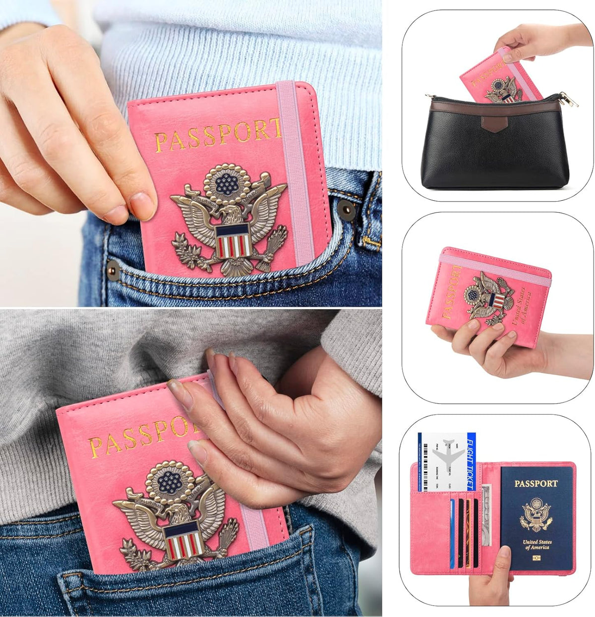 Premium Passport Holder for Travel, RFID Blocking Passport Cover Slim, Durable & Travel-Friendly, Passport Wallet Keep Your Documents Safe & Organized (Navy Blue)