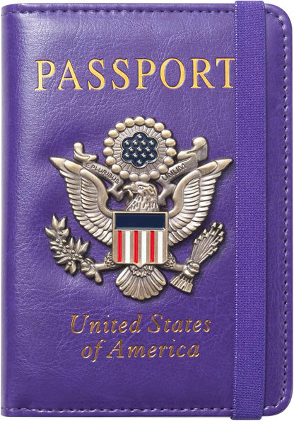 Premium Passport Holder for Travel, RFID Blocking Passport Cover Slim, Durable & Travel-Friendly, Passport Wallet Keep Your Documents Safe & Organized (Navy Blue)