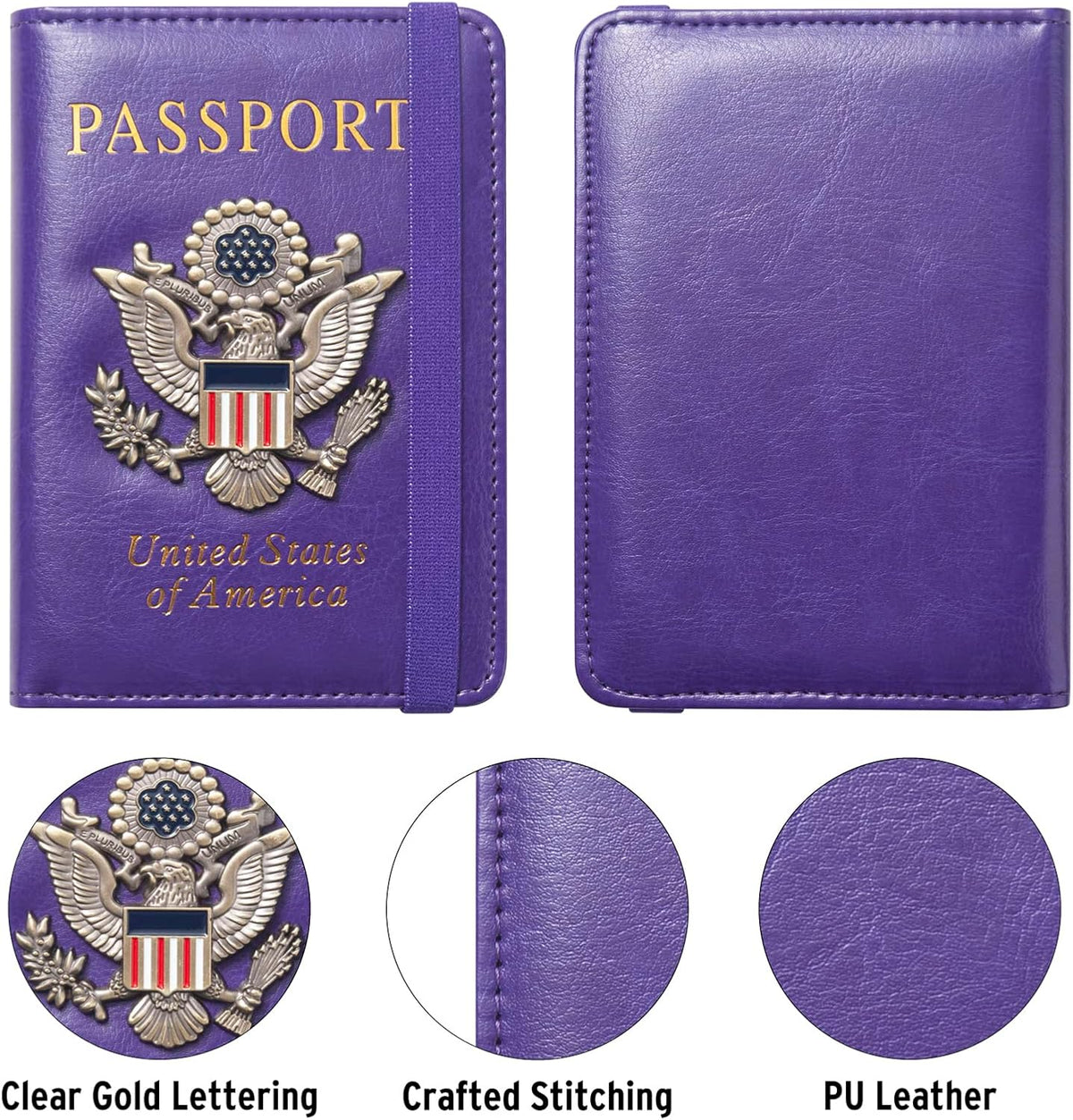 Premium Passport Holder for Travel, RFID Blocking Passport Cover Slim, Durable & Travel-Friendly, Passport Wallet Keep Your Documents Safe & Organized (Navy Blue)