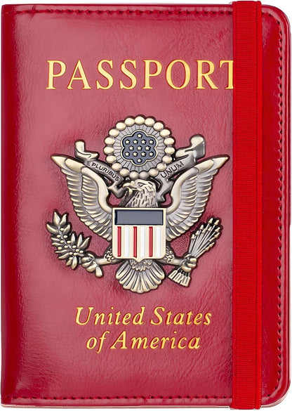 Premium Passport Holder for Travel, RFID Blocking Passport Cover Slim, Durable & Travel-Friendly, Passport Wallet Keep Your Documents Safe & Organized (Navy Blue)