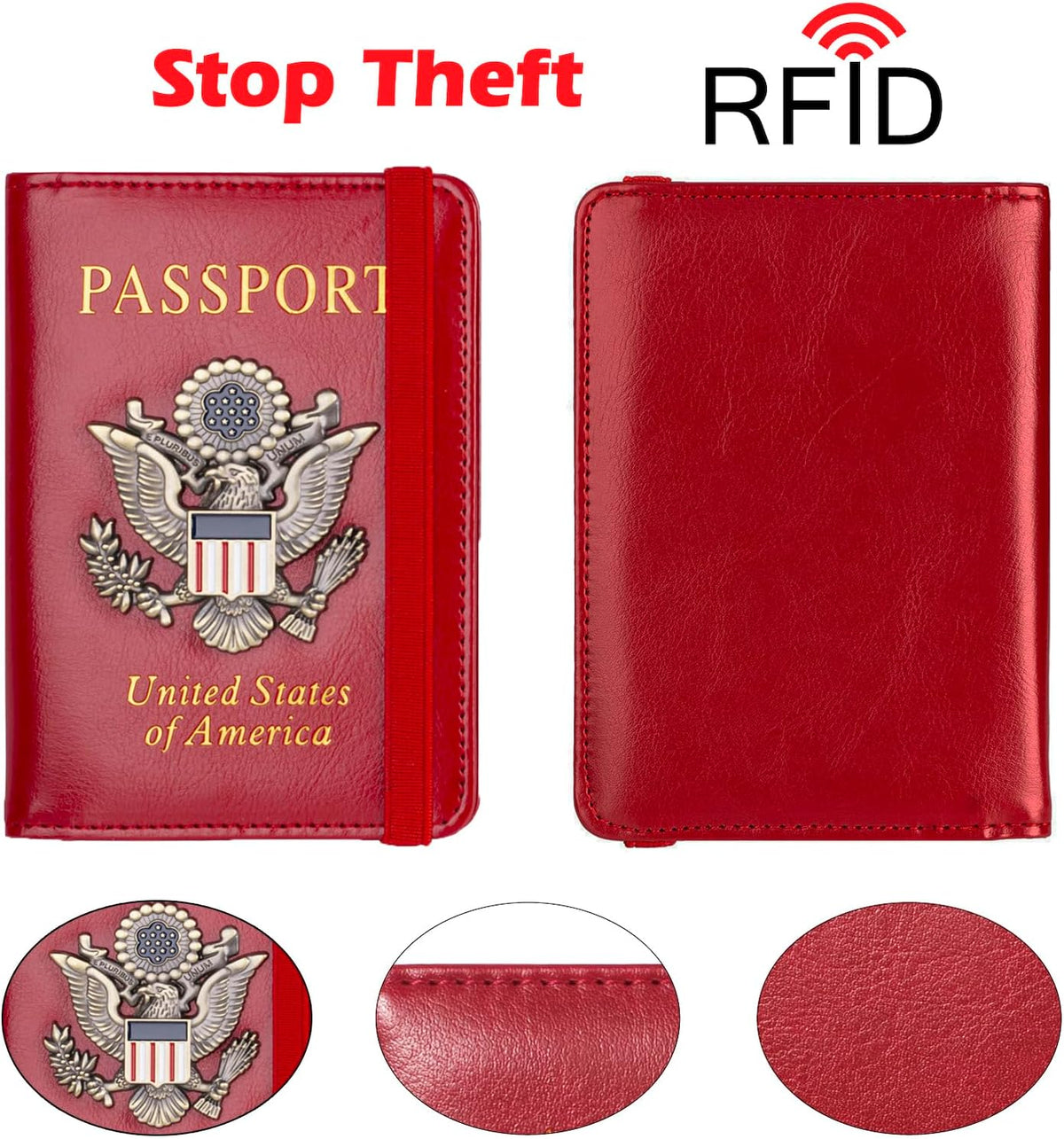 Premium Passport Holder for Travel, RFID Blocking Passport Cover Slim, Durable & Travel-Friendly, Passport Wallet Keep Your Documents Safe & Organized (Navy Blue)