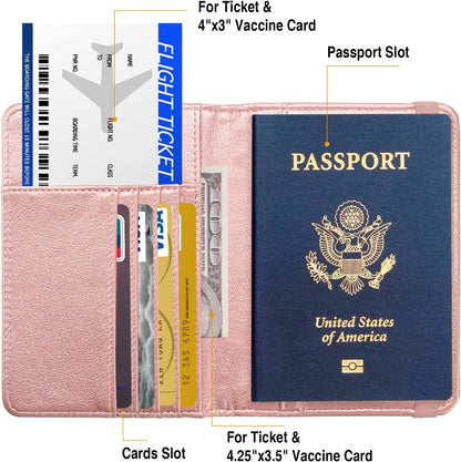 Premium Passport Holder for Travel, RFID Blocking Passport Cover Slim, Durable & Travel-Friendly, Passport Wallet Keep Your Documents Safe & Organized (Navy Blue)