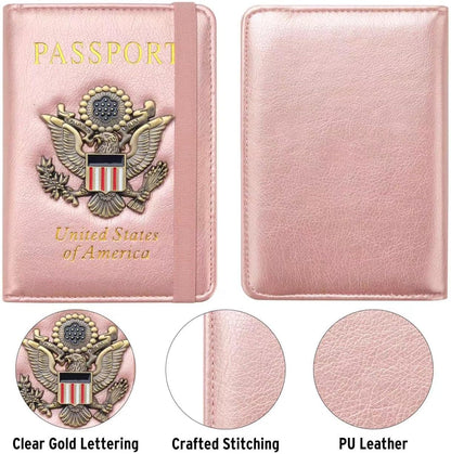Premium Passport Holder for Travel, RFID Blocking Passport Cover Slim, Durable & Travel-Friendly, Passport Wallet Keep Your Documents Safe & Organized (Navy Blue)