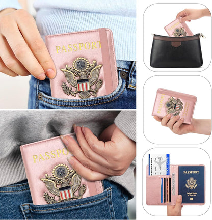 Premium Passport Holder for Travel, RFID Blocking Passport Cover Slim, Durable & Travel-Friendly, Passport Wallet Keep Your Documents Safe & Organized (Navy Blue)
