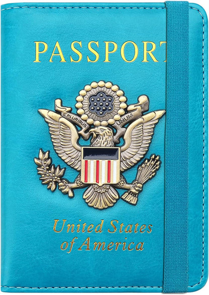 Premium Passport Holder for Travel, RFID Blocking Passport Cover Slim, Durable & Travel-Friendly, Passport Wallet Keep Your Documents Safe & Organized (Navy Blue)