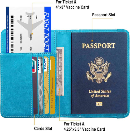 Premium Passport Holder for Travel, RFID Blocking Passport Cover Slim, Durable & Travel-Friendly, Passport Wallet Keep Your Documents Safe & Organized (Navy Blue)