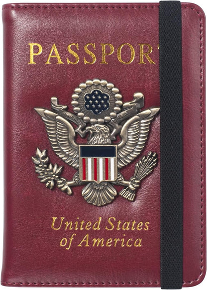 Premium Passport Holder for Travel, RFID Blocking Passport Cover Slim, Durable & Travel-Friendly, Passport Wallet Keep Your Documents Safe & Organized (Navy Blue)
