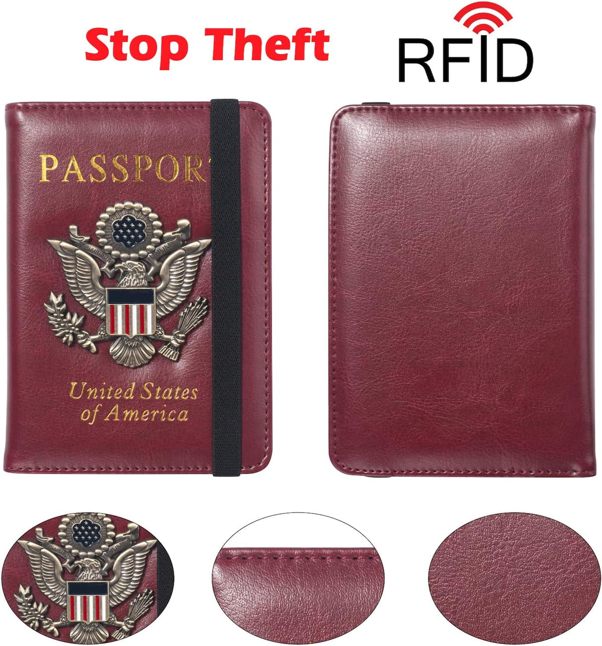 Premium Passport Holder for Travel, RFID Blocking Passport Cover Slim, Durable & Travel-Friendly, Passport Wallet Keep Your Documents Safe & Organized (Navy Blue)