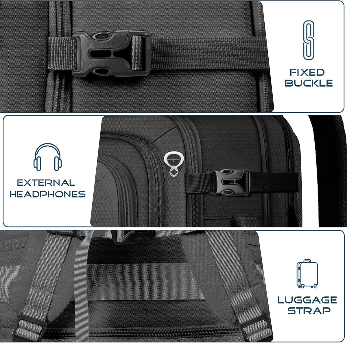 Travel Backpack, Expandable Carry on Backpack for Men, TSA 17.3 inch Laptop Bag Flight Approved, Lightweight Business Luggage Bag, Travel Gifts for Men Women, Black