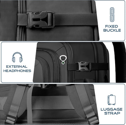 Travel Backpack, Expandable Carry on Backpack for Men, TSA 17.3 inch Laptop Bag Flight Approved, Lightweight Business Luggage Bag, Travel Gifts for Men Women, Black