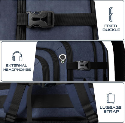 Travel Backpack, Expandable Carry on Backpack for Men, TSA 17.3 inch Laptop Bag Flight Approved, Lightweight Business Luggage Bag, Travel Gifts for Men Women, Black