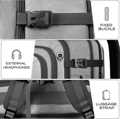 Travel Backpack, Expandable Carry on Backpack for Men, TSA 17.3 inch Laptop Bag Flight Approved, Lightweight Business Luggage Bag, Travel Gifts for Men Women, Black