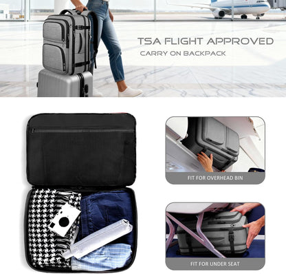 Travel Backpack, Expandable Carry on Backpack for Men, TSA 17.3 inch Laptop Bag Flight Approved, Lightweight Business Luggage Bag, Travel Gifts for Men Women, Black