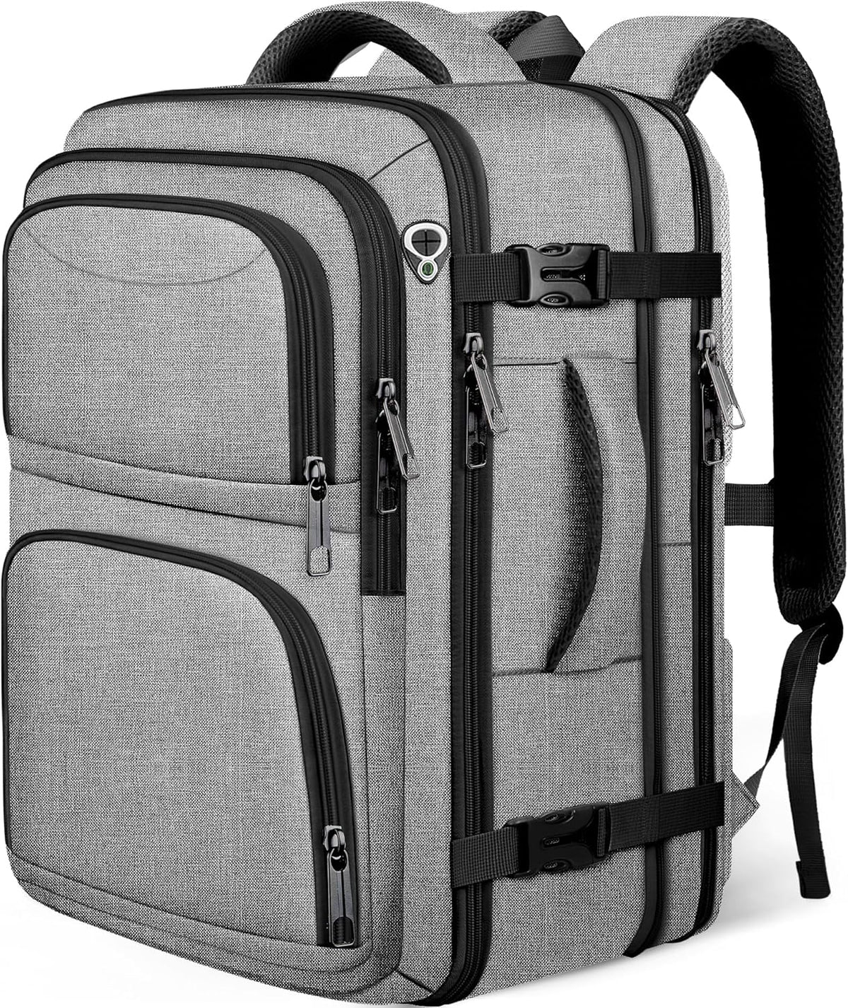 Travel Backpack, Expandable Carry on Backpack for Men, TSA 17.3 inch Laptop Bag Flight Approved, Lightweight Business Luggage Bag, Travel Gifts for Men Women, Black