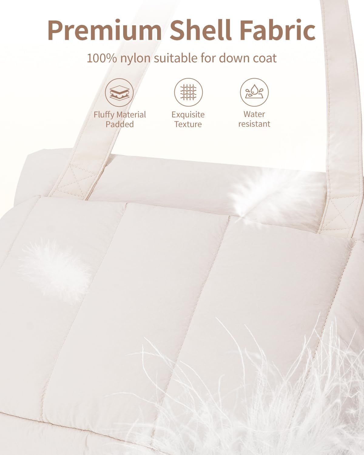 Puffer Tote Bag for Women Work with Laptop Compartment, Puffy Quilted Work Tote Bags for Travel Carry on Teacher Nurse