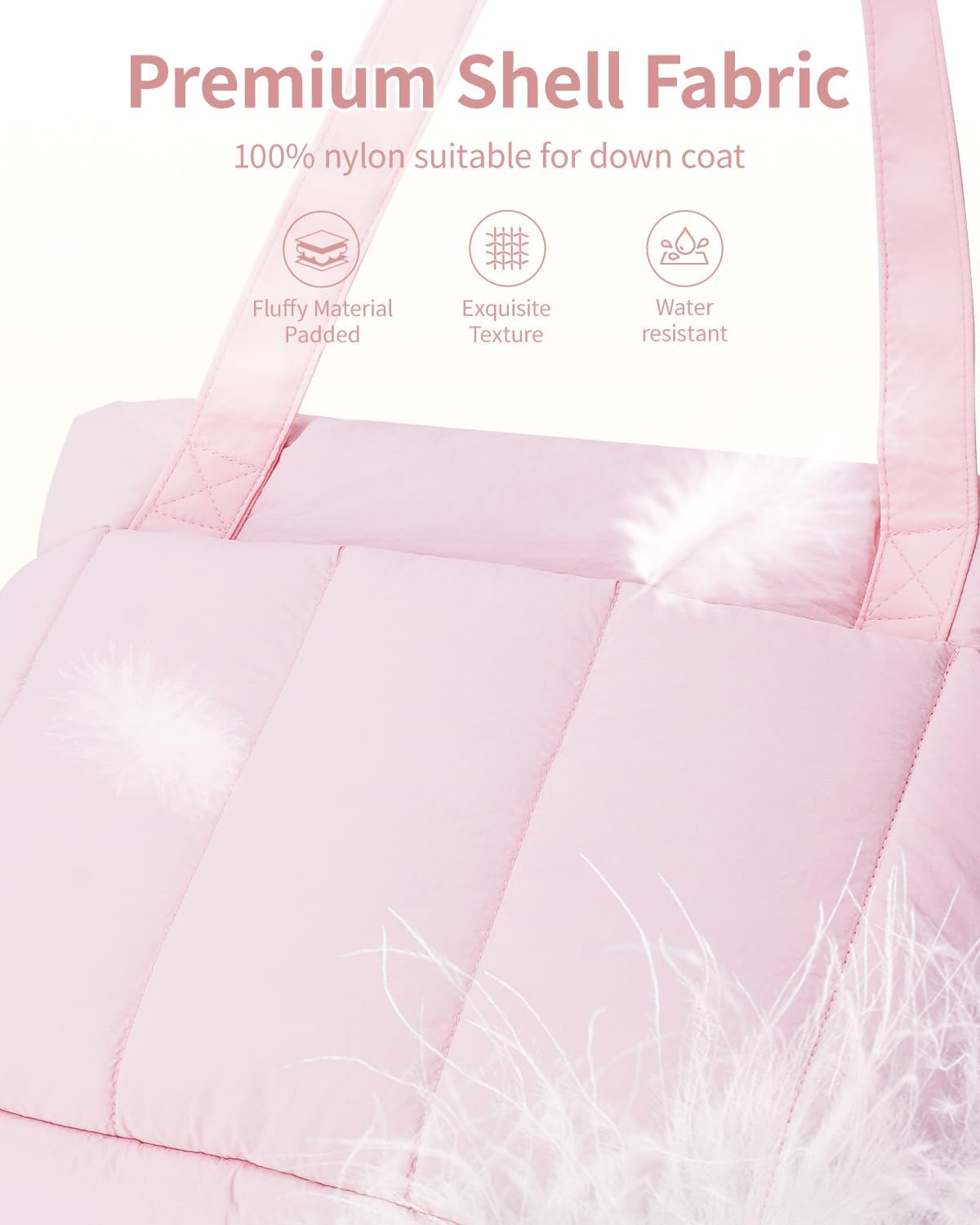 Puffer Tote Bag for Women Work with Laptop Compartment, Puffy Quilted Work Tote Bags for Travel Carry on Teacher Nurse