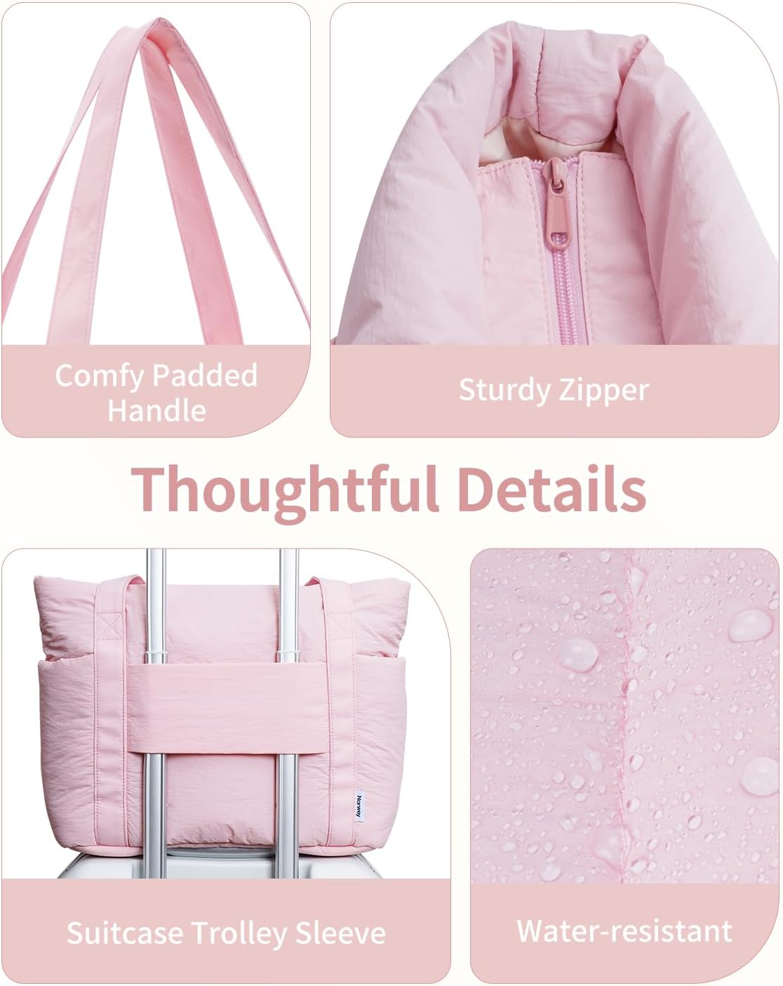 Puffer Tote Bag for Women Work with Laptop Compartment, Puffy Quilted Work Tote Bags for Travel Carry on Teacher Nurse