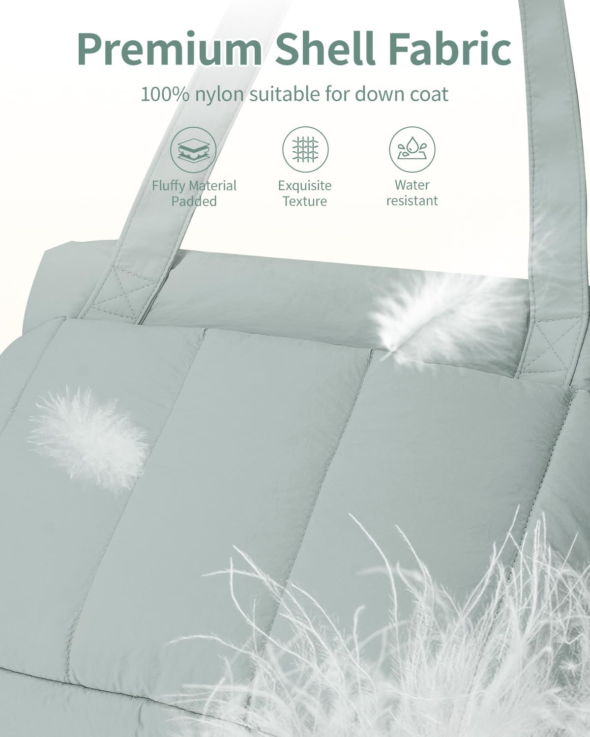 Puffer Tote Bag for Women Work with Laptop Compartment, Puffy Quilted Work Tote Bags for Travel Carry on Teacher Nurse