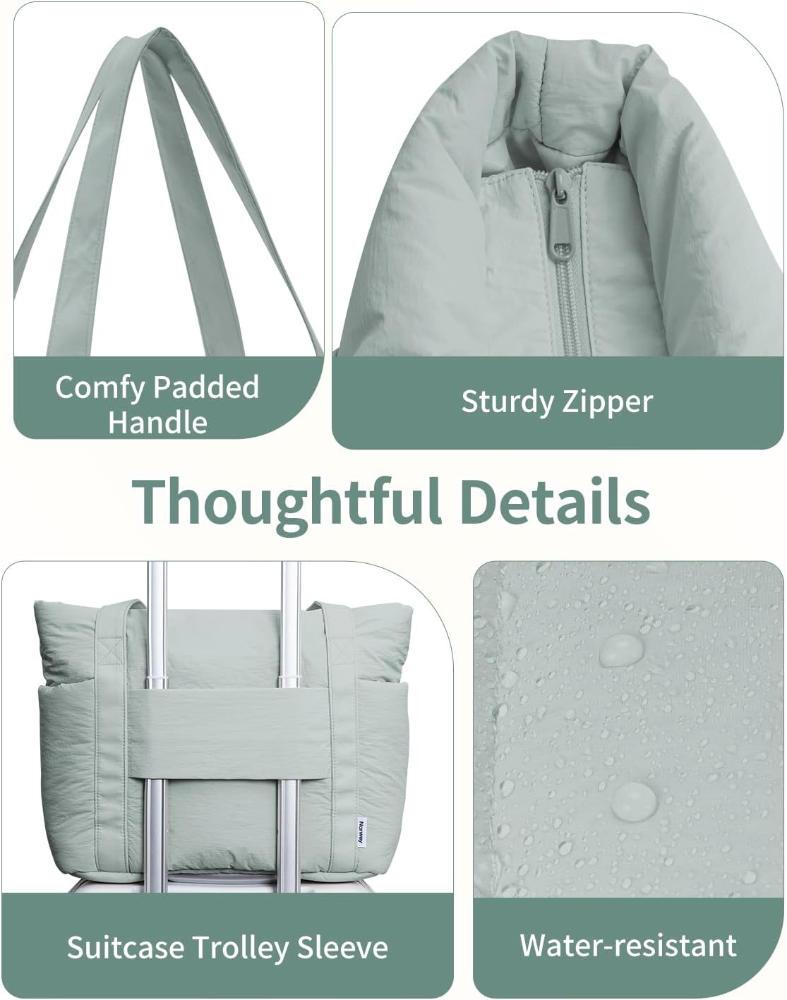 Puffer Tote Bag for Women Work with Laptop Compartment, Puffy Quilted Work Tote Bags for Travel Carry on Teacher Nurse