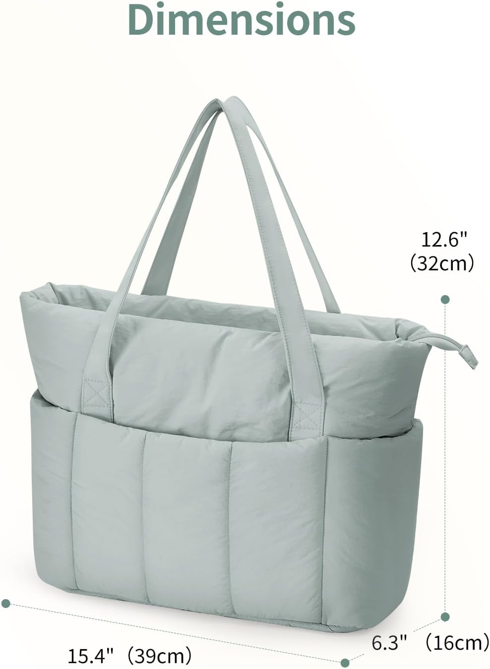 Puffer Tote Bag for Women Work with Laptop Compartment, Puffy Quilted Work Tote Bags for Travel Carry on Teacher Nurse