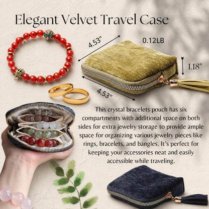 2026 New Travel Jewelry Case Organizer, Portable Travel Jewelry Organizer, Jewelry Pouch for Journey Rings Crystal Bracelet Organizer with Tassel Zipper, Mothers Day Gifts for Women, Peacock Blue