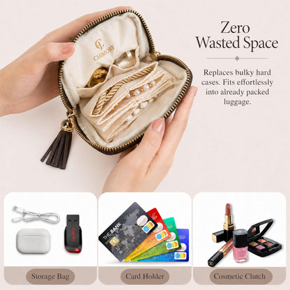 2026 New Travel Jewelry Case Organizer, Portable Travel Jewelry Organizer, Jewelry Pouch for Journey Rings Crystal Bracelet Organizer with Tassel Zipper, Mothers Day Gifts for Women, Peacock Blue