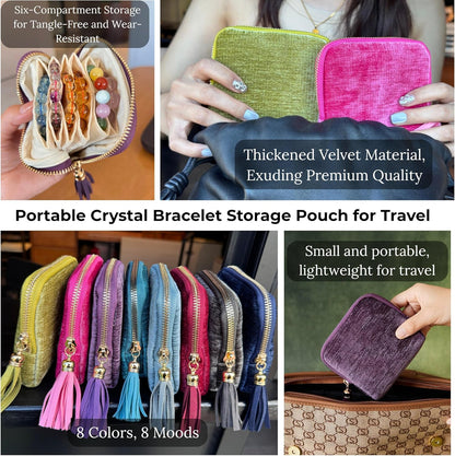 2026 New Travel Jewelry Case Organizer, Portable Travel Jewelry Organizer, Jewelry Pouch for Journey Rings Crystal Bracelet Organizer with Tassel Zipper, Mothers Day Gifts for Women, Peacock Blue