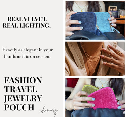 2026 New Travel Jewelry Case Organizer, Portable Travel Jewelry Organizer, Jewelry Pouch for Journey Rings Crystal Bracelet Organizer with Tassel Zipper, Mothers Day Gifts for Women, Peacock Blue