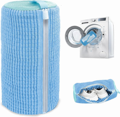 Shoe Washing Machine Bag,Laundry Shoe Bag for Washer and Dryer,Reusable Shoe Cleaning Bag for Sneakers,Tennis Shoes,With Self-locking Zipper, Microfiber Inside,Include Shoe Bag (Pro Yellow)