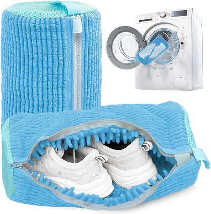 Shoe Washing Machine Bag,Laundry Shoe Bag for Washer and Dryer,Reusable Shoe Cleaning Bag for Sneakers,Tennis Shoes,With Self-locking Zipper, Microfiber Inside,Include Shoe Bag (Pro Yellow)