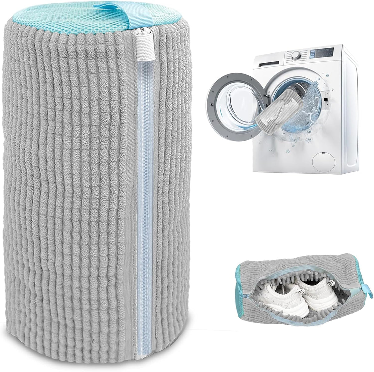Shoe Washing Machine Bag,Laundry Shoe Bag for Washer and Dryer,Reusable Shoe Cleaning Bag for Sneakers,Tennis Shoes,With Self-locking Zipper, Microfiber Inside,Include Shoe Bag (Pro Yellow)
