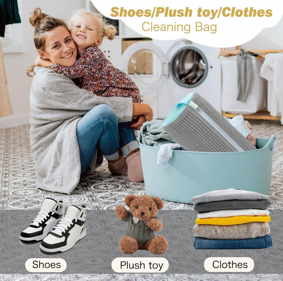 Shoe Washing Machine Bag,Laundry Shoe Bag for Washer and Dryer,Reusable Shoe Cleaning Bag for Sneakers,Tennis Shoes,With Self-locking Zipper, Microfiber Inside,Include Shoe Bag (Pro Yellow)
