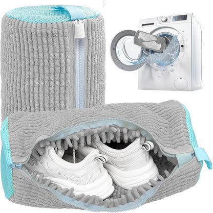 Shoe Washing Machine Bag,Laundry Shoe Bag for Washer and Dryer,Reusable Shoe Cleaning Bag for Sneakers,Tennis Shoes,With Self-locking Zipper, Microfiber Inside,Include Shoe Bag (Pro Yellow)