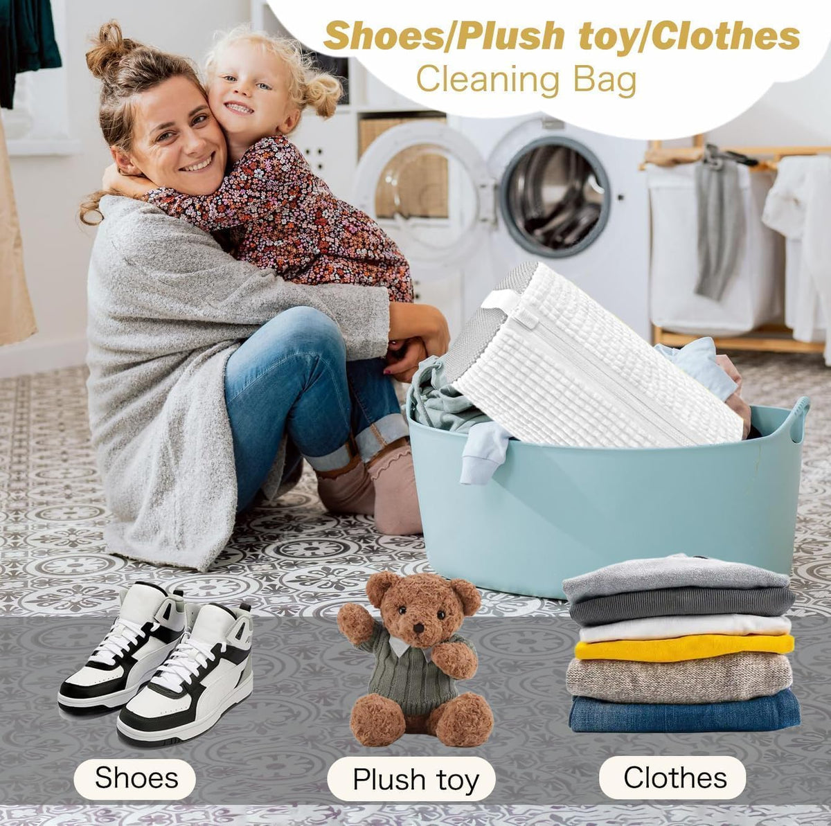 Shoe Washing Machine Bag,Laundry Shoe Bag for Washer and Dryer,Reusable Shoe Cleaning Bag for Sneakers,Tennis Shoes,With Self-locking Zipper, Microfiber Inside,Include Shoe Bag (Pro Yellow)