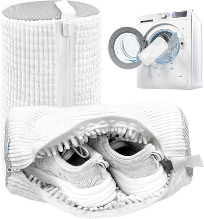 Shoe Washing Machine Bag,Laundry Shoe Bag for Washer and Dryer,Reusable Shoe Cleaning Bag for Sneakers,Tennis Shoes,With Self-locking Zipper, Microfiber Inside,Include Shoe Bag (Pro Yellow)