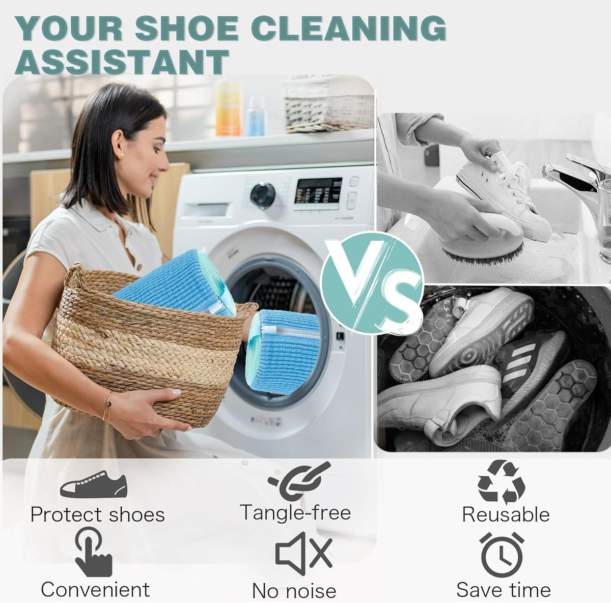 Shoe Washing Machine Bag,Laundry Shoe Bag for Washer and Dryer,Reusable Shoe Cleaning Bag for Sneakers,Tennis Shoes,With Self-locking Zipper, Microfiber Inside,Include Shoe Bag (Pro Yellow)