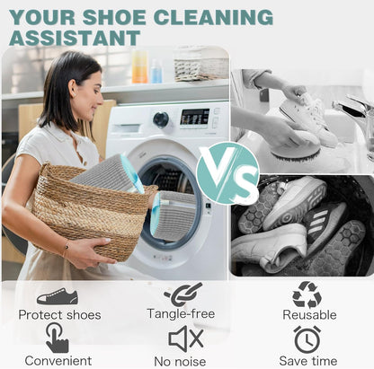 Shoe Washing Machine Bag,Laundry Shoe Bag for Washer and Dryer,Reusable Shoe Cleaning Bag for Sneakers,Tennis Shoes,With Self-locking Zipper, Microfiber Inside,Include Shoe Bag (Pro Yellow)