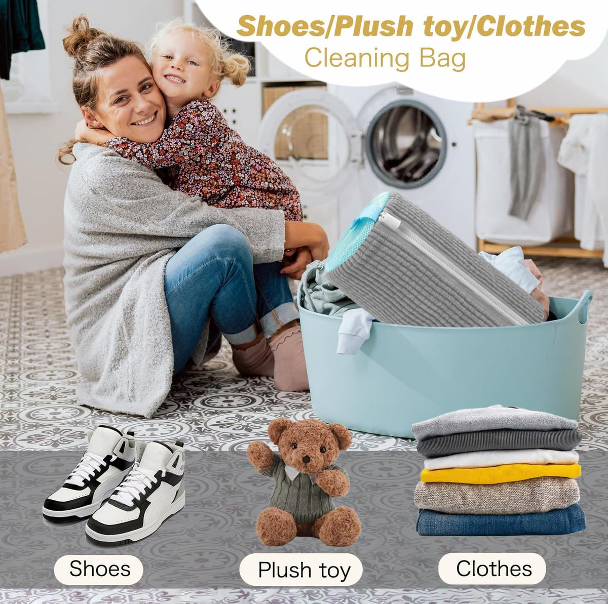 Shoe Washing Machine Bag,Laundry Shoe Bag for Washer and Dryer,Reusable Shoe Cleaning Bag for Sneakers,Tennis Shoes,With Self-locking Zipper, Microfiber Inside,Include Shoe Bag (Pro Yellow)