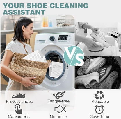 Shoe Washing Machine Bag,Laundry Shoe Bag for Washer and Dryer,Reusable Shoe Cleaning Bag for Sneakers,Tennis Shoes,With Self-locking Zipper, Microfiber Inside,Include Shoe Bag (Pro Yellow)
