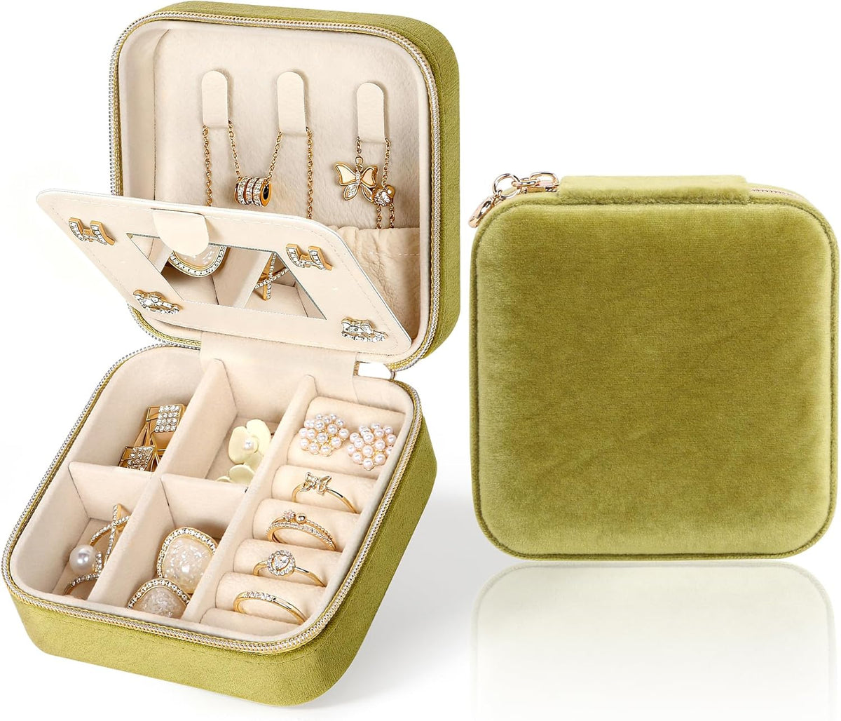 Travel Jewelry Case Small Jewelry Box Jewelry Organizer Storage Case Portable PU Leather Mini Jewelry Travel Case for Girls Womens Earring, Necklace, Rings,Bracelets