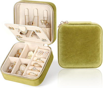 Travel Jewelry Case Small Jewelry Box Jewelry Organizer Storage Case Portable PU Leather Mini Jewelry Travel Case for Girls Womens Earring, Necklace, Rings,Bracelets