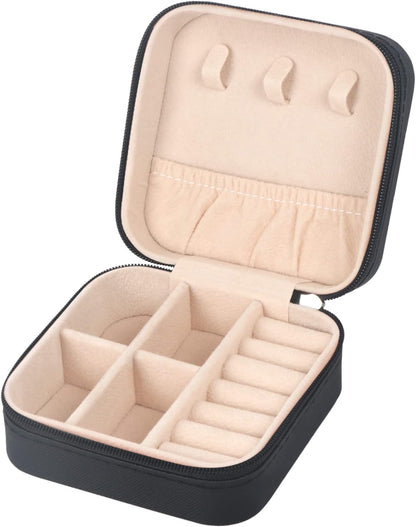 Travel Jewelry Case Small Jewelry Box Jewelry Organizer Storage Case Portable PU Leather Mini Jewelry Travel Case for Girls Womens Earring, Necklace, Rings,Bracelets