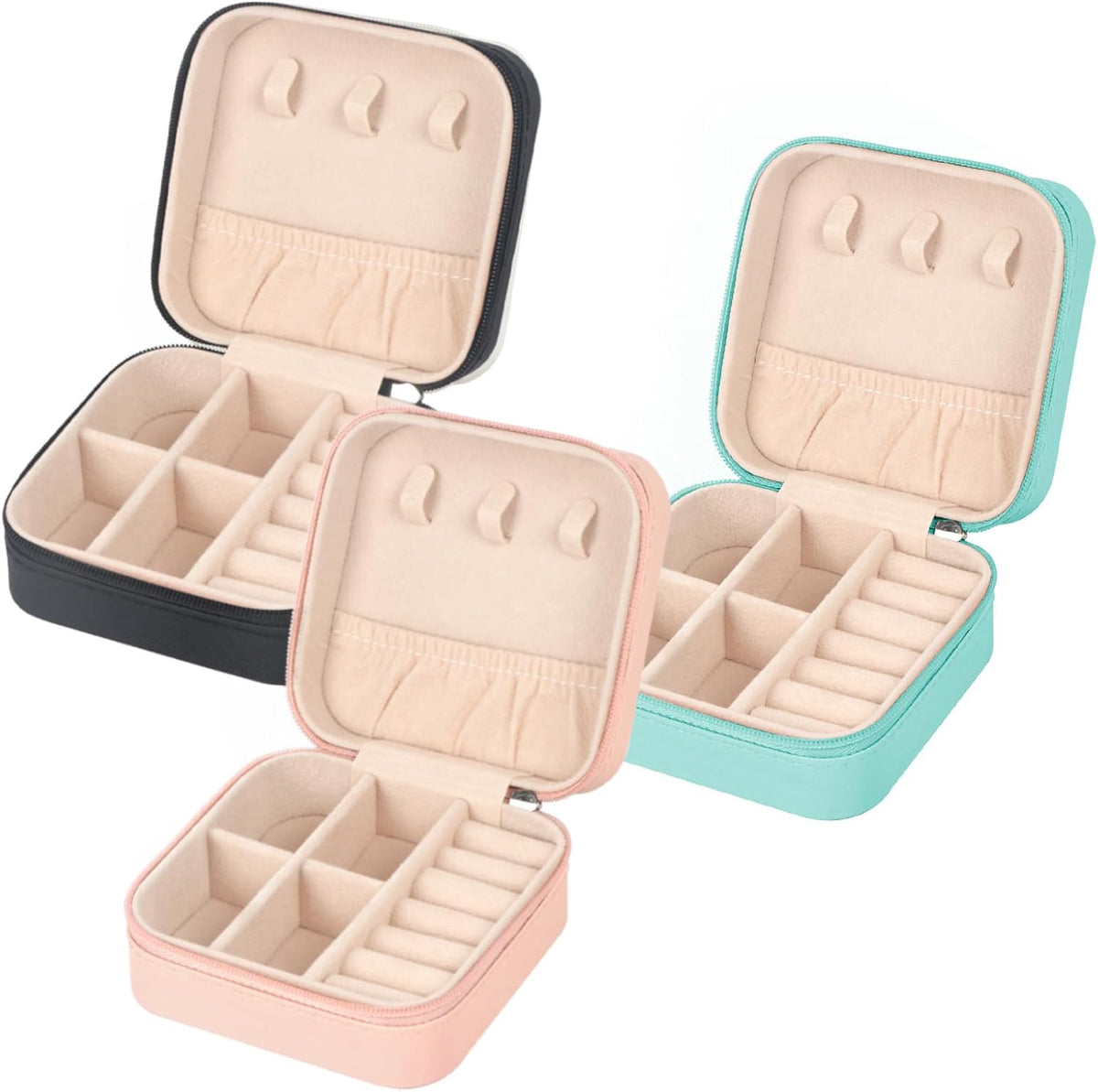 Travel Jewelry Case Small Jewelry Box Jewelry Organizer Storage Case Portable PU Leather Mini Jewelry Travel Case for Girls Womens Earring, Necklace, Rings,Bracelets